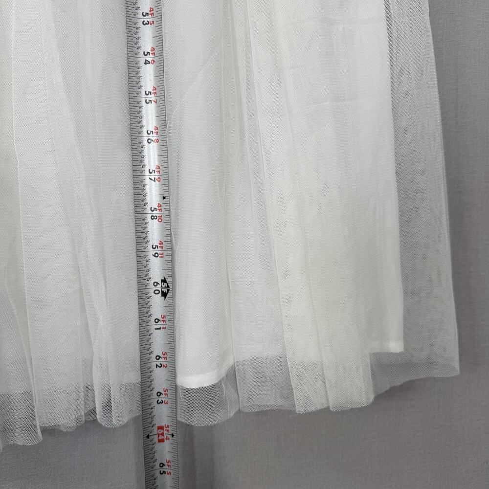 ASOS Bridal Elizabeth Long Sleeve Wedding Dress Womens 8 White Beaded Tulle Gown - Picture 12 of 14